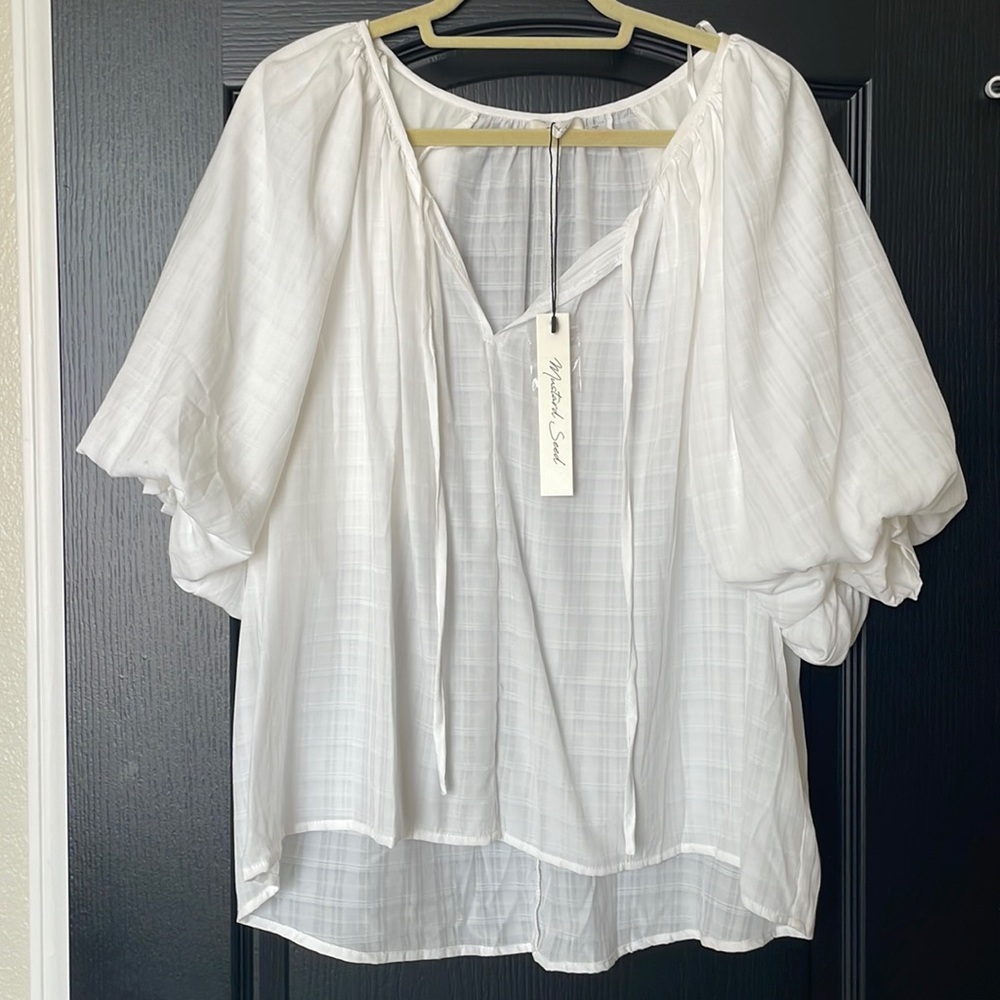 Mustard Seed Puff sleeve blouse